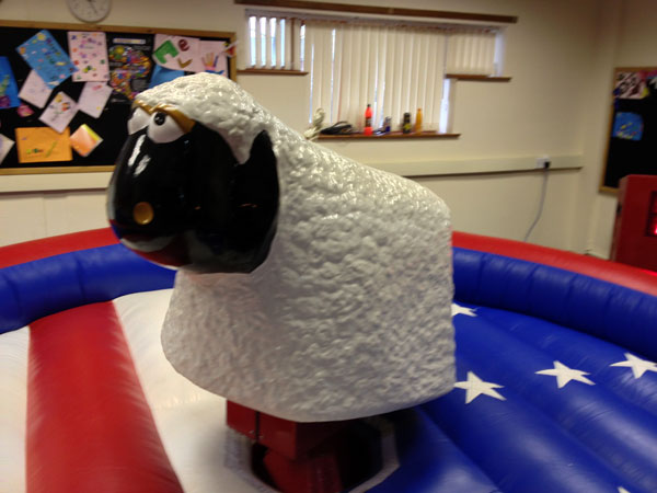 Ride on rodeo sheep attachment
